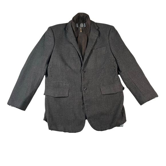 Pronto Moda Men's Blazer 42L Brown Plaid Jacket Wool Cashmere Layered Sport Coat - Picture 2 of 11